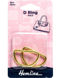 Juego de 2 anillos en D - Oro 32 mm