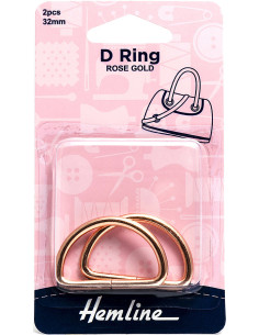 Juego de 2 anillos en D - Oro rosa 32 mm