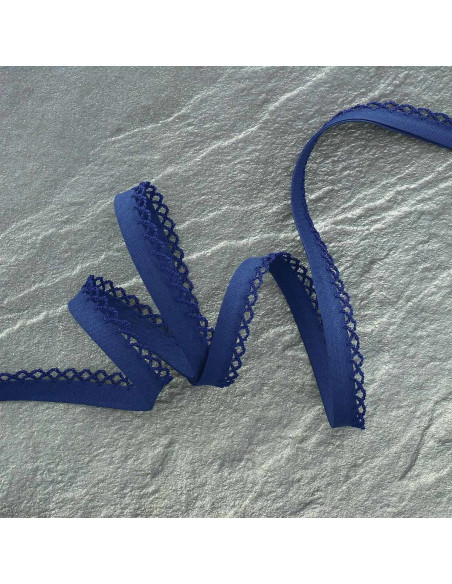 Bies plegado picot - Azul marino