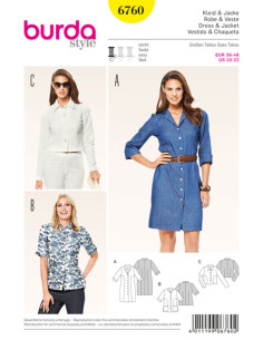 Patrón de vestido y chaqueta - Burda 6760
