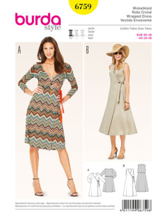 Patrón de vestido cruzado - Burda 6759