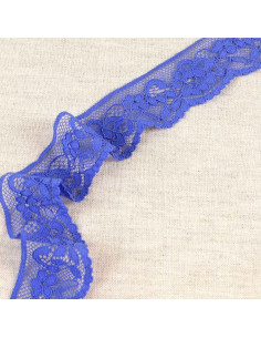 Encaje elástico floral - Azul violeta