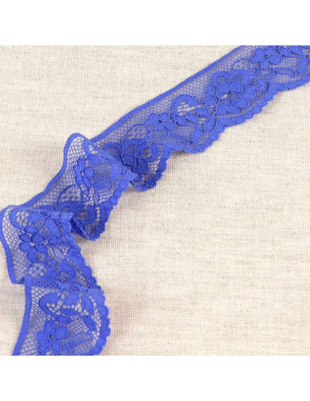 Encaje elástico floral - Azul violeta
