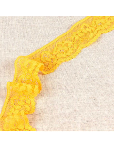 Encaje elástico floral - Amarillo