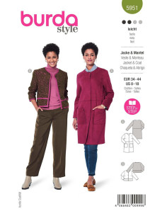 Patrón de chaqueta y abrigo - Burda 5951