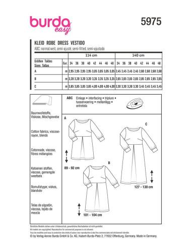 Patrón de vestido - Burda 5975