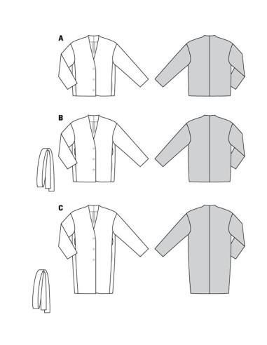 Patrón de chaqueta y abrigo - Burda 5976