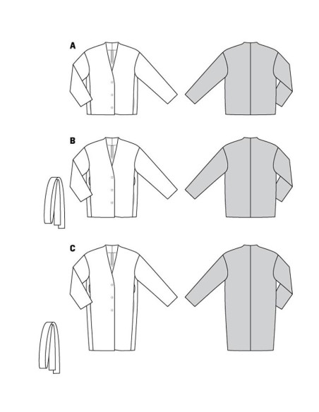 Patrón de chaqueta y abrigo - Burda 5976