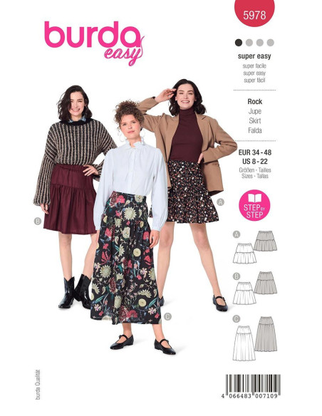 Patrón de falda - Burda 5978