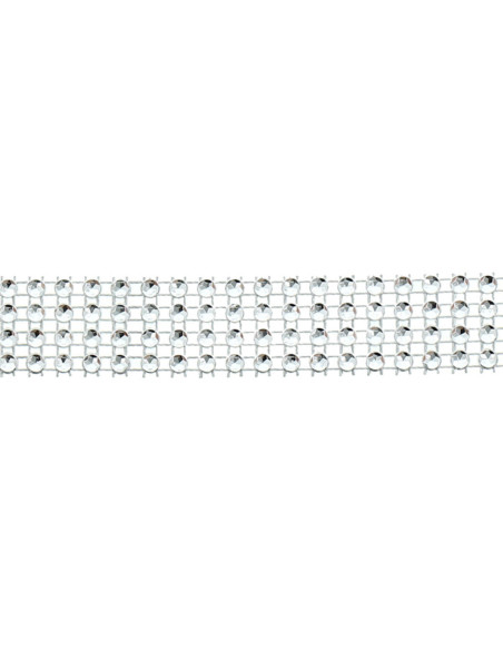 Galón de estrás 20 mm plata