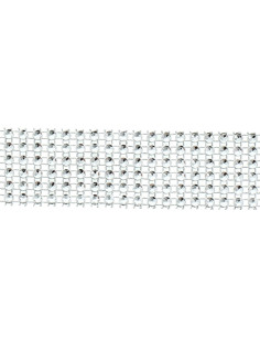 Galón de estrás 30 mm plata