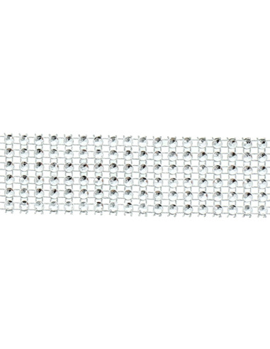 Galón de estrás 30 mm plata