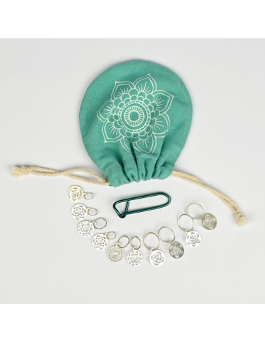 Juego de marcadores de puntadas de plata chapada Chakra Mindful KnitPro