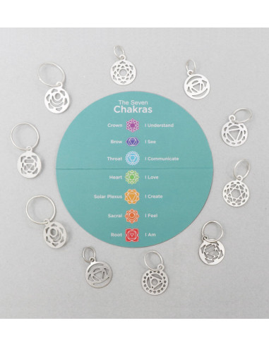 Juego de marcadores de puntadas de plata chapada Chakra Mindful KnitPro