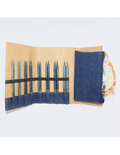 Kit de agujas circulares para tejer KnitPro Indigo 2