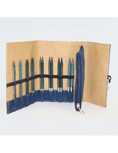 Kit de agujas circulares para tejer KnitPro Indigo
