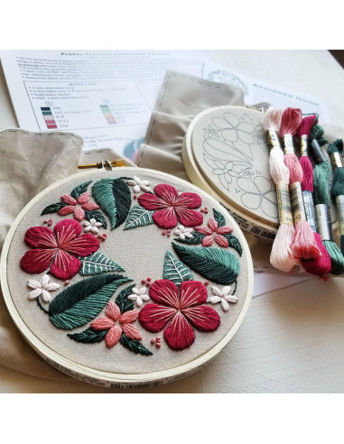 Kit de bordado - Floral Flourish
