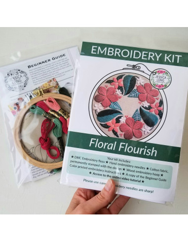 Kit de bordado - Floral Flourish