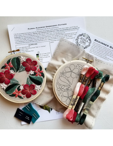 Kit de bordado - Floral Flourish