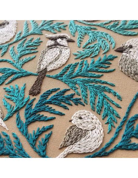 Kit de bordado - Pájaros de invierno