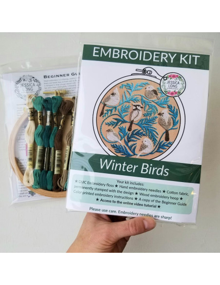 Kit de bordado - Pájaros de invierno