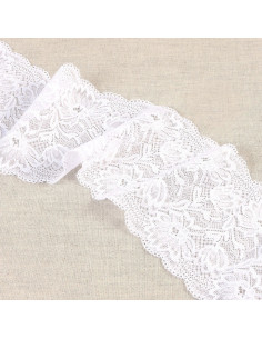 Encaje elástico flores delicadas - Blanco