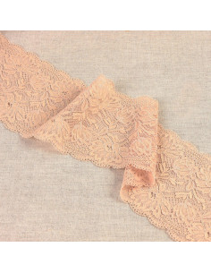 Encaje elástico flores delicadas - Beige
