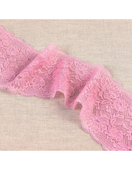 Encaje elástico flores delicadas - Rosa