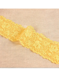 Encaje elástico flores y tallos - Amarillo oro