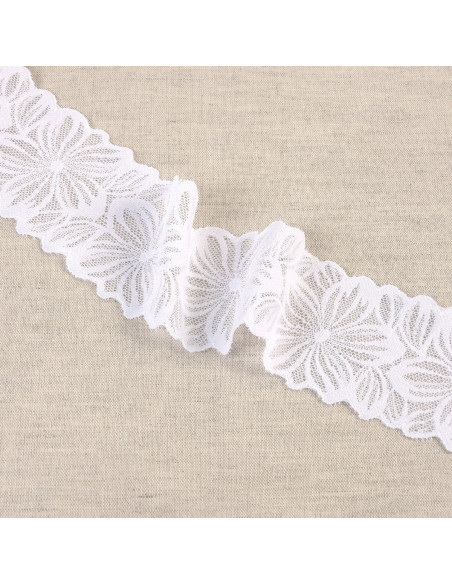 Encaje elástico pétalos de flores - Blanco