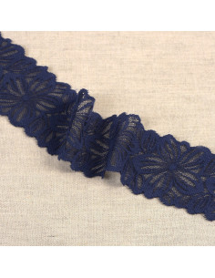 Encaje elástico pétalos de flores - Azul marino