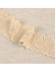 Encaje elástico pétalos de flores - Beige