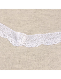 Encaje elástico festoneado - Blanco