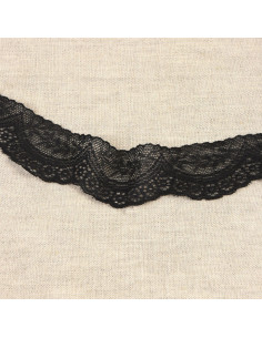 Encaje elástico festoneado - Negro