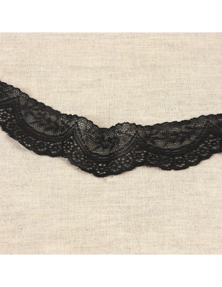 Encaje elástico festoneado - Negro