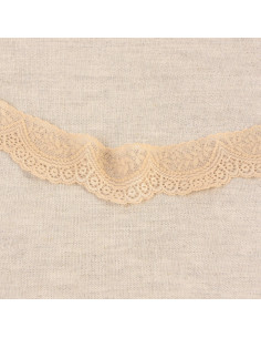 Encaje elástico festoneado - Beige