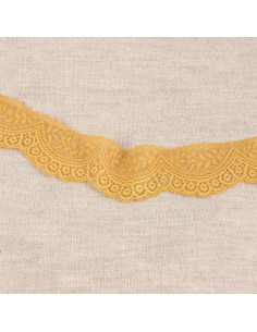 Encaje elástico festoneado - Amarillo mostaza