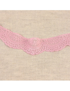 Encaje elástico festoneado - Rosa