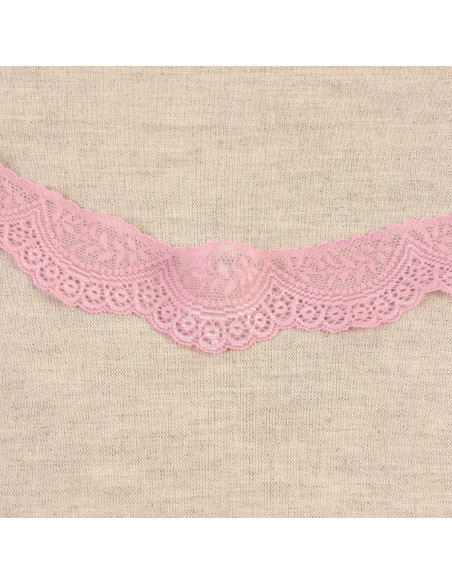 Encaje elástico festoneado - Rosa