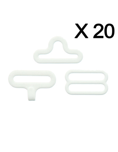 Juego de 20 lazos de moño - Blanco