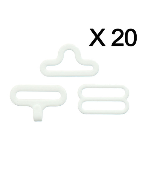 Juego de 20 lazos de moño - Blanco