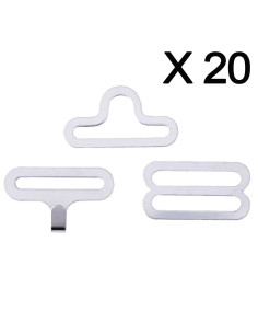 Juego de 20 clips de corbata de moño - Plata