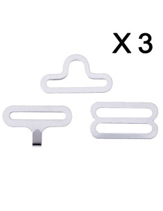 Juego de 3 clips de corbata de moño - Plata