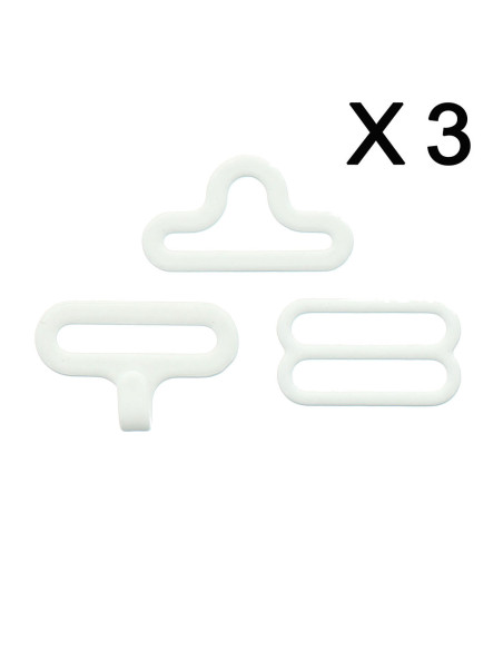 Juego de 3 sujetadores de pajarita - Blanco