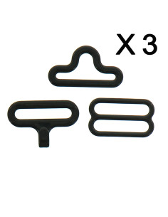 Juego de 3 sujetadores de pajarita - Negro