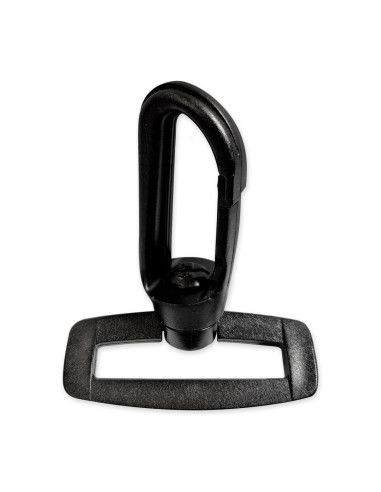 Mosquetón de plástico - Negro 40 mm