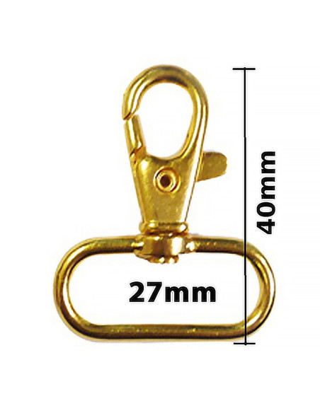 Mosquetón de metal - Dorado 40 x 27 mm
