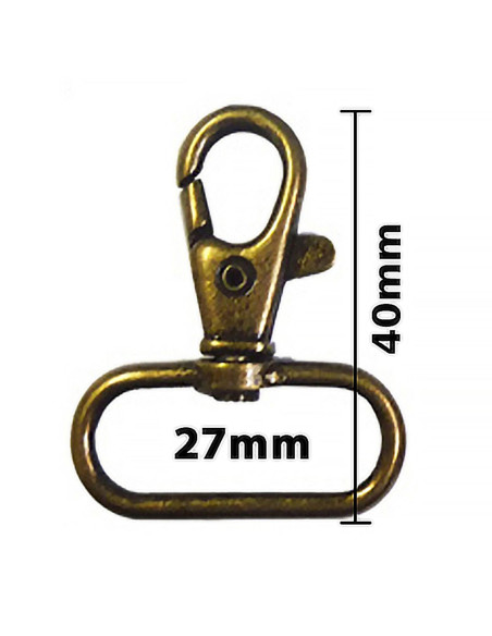 Mosquetón de metal - Bronce 40 x 27 mm