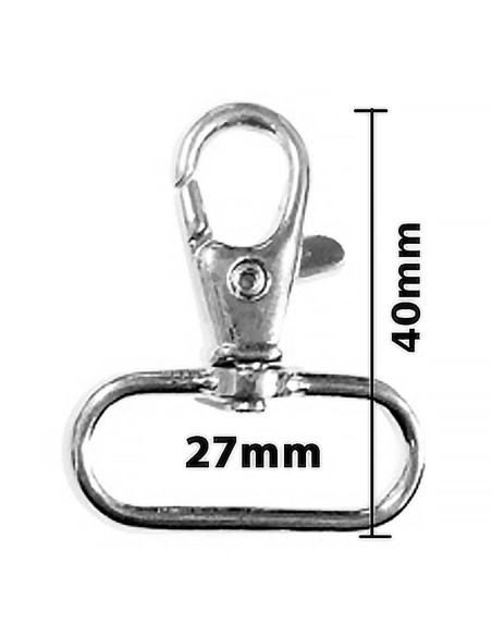Mosquetón de metal - Plata 40 x 27 mm