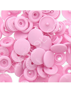 Bolsa de 25 broches de resina KAM redondas - Rosa